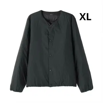 무인양품 경량 다운 포켓터블 노카라 자켓 블랙