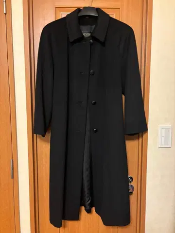 VESTINA 도쿄 스타일 블랙 캐시미어 롱 코트 7호