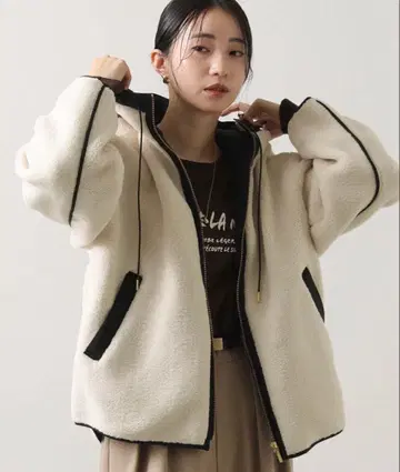 Gready Brilliant 보아 바이컬러 후드 자켓