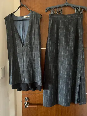 BACCA 체크 무늬 스커트 셋업