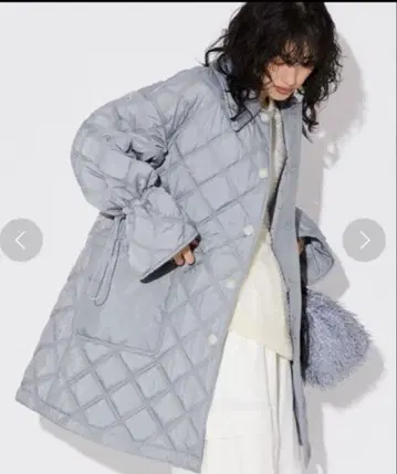 라이트 그레이 퀼팅 자켓 오버 사이즈