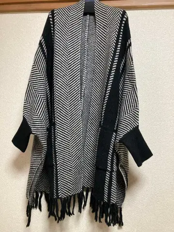 Ranan 헤링본 판초 가디건