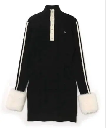 ANDMARY Zoe 퍼 미니 드레스 블랙 정품