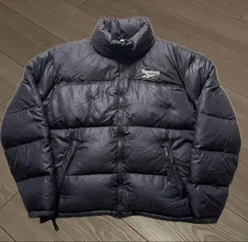 리복 90s 벡터 로고 두툼한 다운 자켓 L 블랙