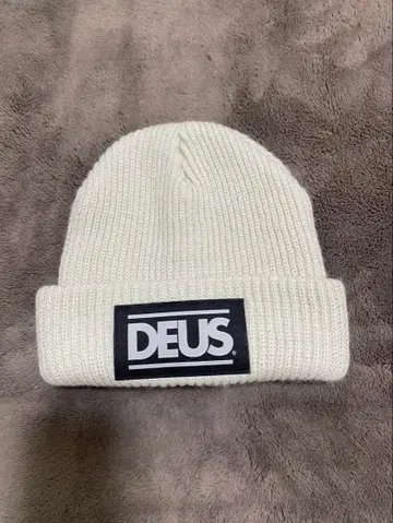 DEUS 화이트 니트 모자 프리 사이즈