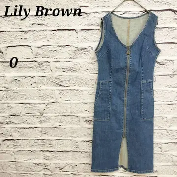 R4630 릴리 브라운 [ 0 ] 슬리브리스 데님 원피스 집업
