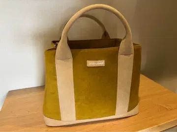 스웨이드 머스타드 토트백