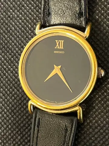 SEIKO 블랙 가죽 손목시계 수동 와인딩 손목시계 새상품급