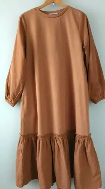 Chez toi 브라운 프릴 롱 원피스 프리 사이즈