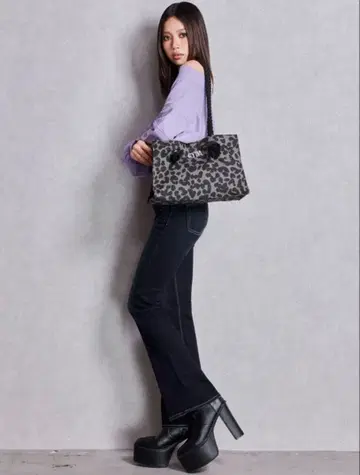 GYDA 레오파드 무늬 M 토트백