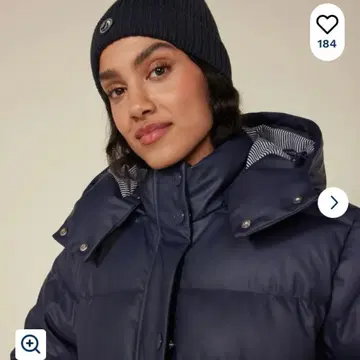 쁘띠바토 네이비 후드 부착 패딩 자켓