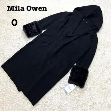 택 포함 새상품 미라 오웬 롱 가디건 캐시미어 혼방 램스울 퍼