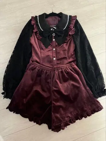 SecretHoney 시크릿허니 벨로아 셋업 보르도