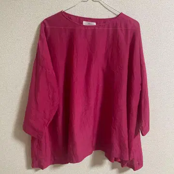 SOIL 소일 뒷면 개더 블라우스 사이즈 2 면 실크 핑크 90년대