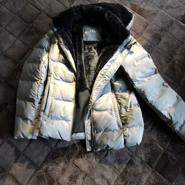 ZARA 실버 다운 자켓 M