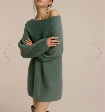 snidel 부드러운 라쿤 미니 니트 원피스 그린