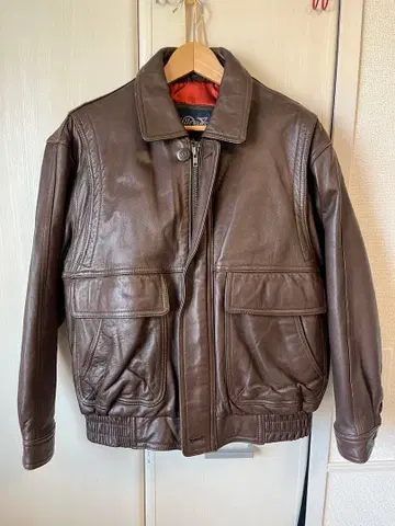 Vallemasso 브라운 가죽 자켓 숏 기장