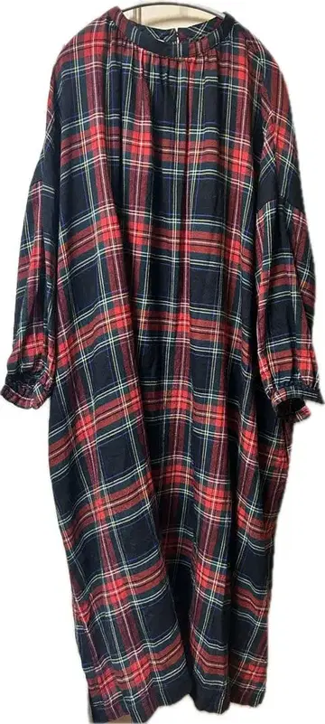 ichi Antiqus 빨간색 계열 타탄 체크 원피스