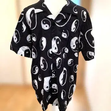 *VOLCOM/볼컴 반팔 셔츠 올 패턴 플라워 보타니컬 음양 마크