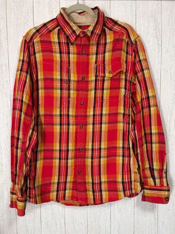 BURTON 버튼 플란넬 셔츠 체크 셔츠 롱 슬리브 셔츠