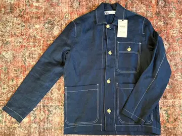 [ 미착용 새상품 ] ZARA 다크 블루 커버올 셔츠