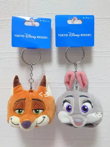택 포함 디즈니 주토피아 팬캡 키체인 닉 주디