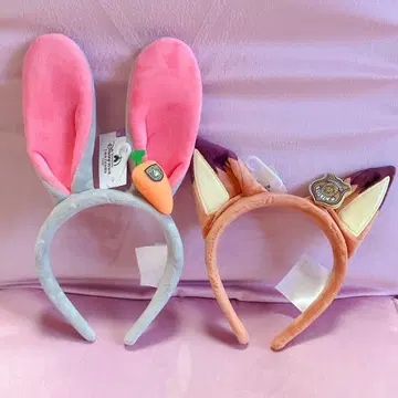 상하이 디즈니 주토피아 머리띠 닉 주디 세트 D 할로윈 분장