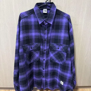 NBA 체크 무늬 플란넬 셔츠 보라색/블랙