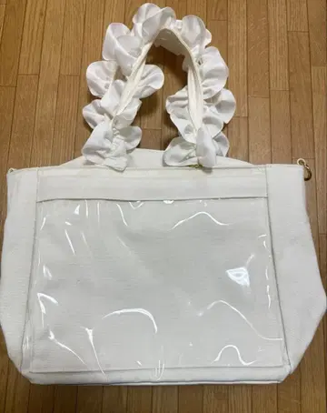 자카마트 A4 이타백 화이트 프릴 토트