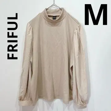 [컨디션 최상] FRIFUL M 사이즈 리브 니트 베이지 소매 시스루