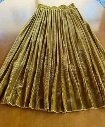 부즈루드 플리츠 롱 스커트 겨울 머스타드