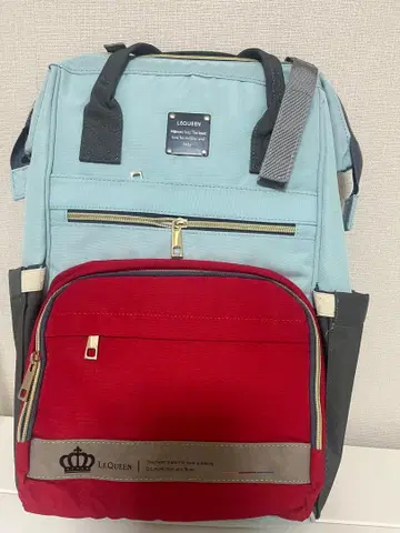 LEQUEEN 다기능 백팩 스카이블루/레드 마더백