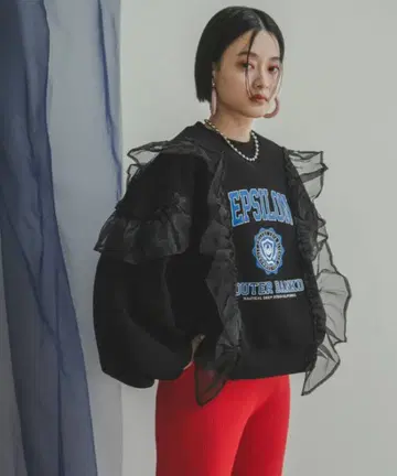 bohmal 이소재 프릴 속기모 맨투맨 새상품