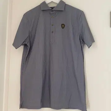 CANCLINI 골프 그레이 L 피케 셔츠 엠블럼 부착