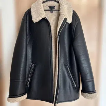 H&M 블랙 레더풍 자켓 XL