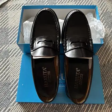 HARUTA 블랙 가죽 로퍼 27.5cm