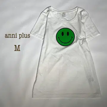애니 플러스 스마일리 프린트 T셔츠 그린 스마일리 smiley