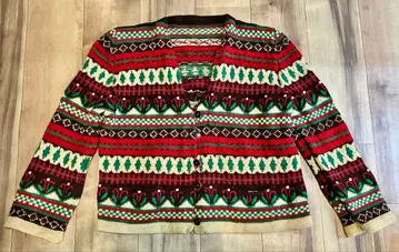 빈티지 크리스마스 컬러 니트 가디건