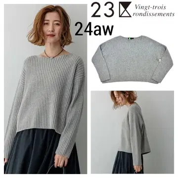 24aw 새상품급 23구 세탁 가능한 캐시미어 블렌드 크롭 니트 스웨터