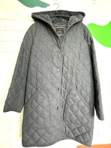 23구 퀼팅 코트 그레이