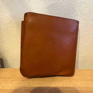 코즈믹 원더 가죽 접이식 지갑 브라운