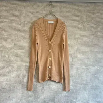 [ 새상품급 ] SLOBE IENA 하이 게이지 리브 니트 가디건 코튼