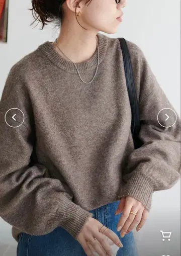 택 포함 새상품 디스코트 멜란지 소매 볼륨 풀오버