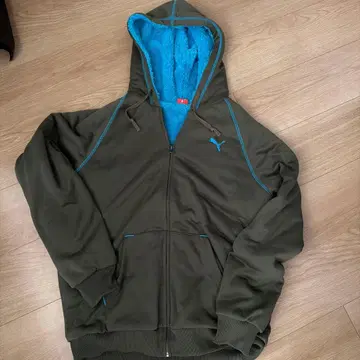 Puma 플리스 후드티 올리브 그린