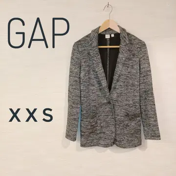 갭 자켓 화이트 블랙 아직 무늬 하나 버튼 XXS 2312-71