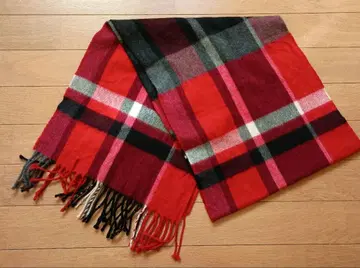 체크 무늬 울 머플러