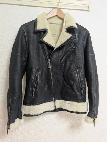 roen 무스탕 (페이크) 라이더 자켓 블랙