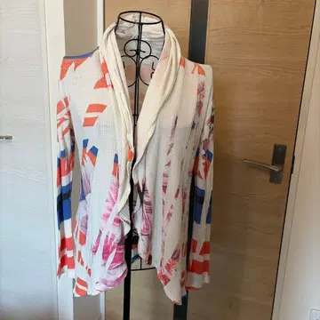 플라워 프린트 긴팔 가디건