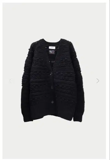 블랙 텍스처 편직 가디건