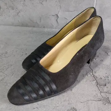 [ Riz ] 리즈 ( 23 1/2 ) 스웨이드 블랙 스퀘어토 펌프스